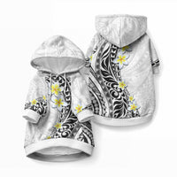 Hawaii Aloha Pet Hoodie Plumeria Vintage - White LT7 Pullover White - Polynesian Pride