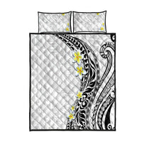 Hawaii Aloha Quilt Bed Set Plumeria Vintage - White LT7 White - Polynesian Pride