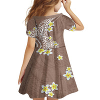 Hawaii Aloha Family Matching Short Sleeve Bodycon Dress and Hawaiian Shirt Plumeria Vintage - Brown LT7 - Polynesian Pride