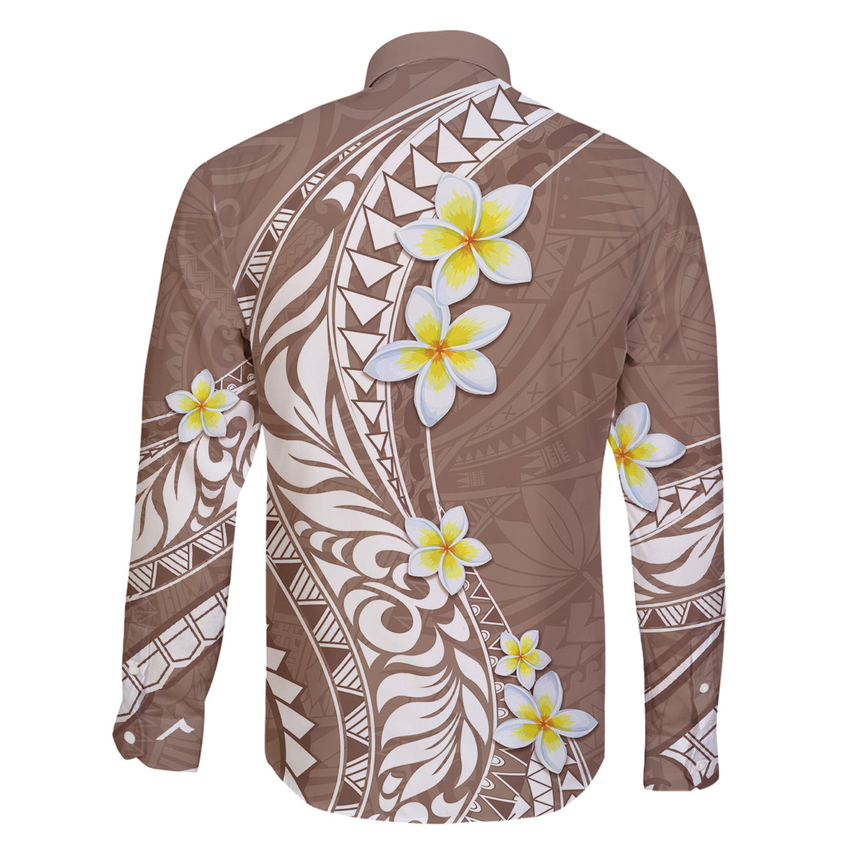 Hawaii Aloha Family Matching Tank Maxi Dress and Hawaiian Shirt Plumeria Vintage - Brown LT7 - Polynesian Pride