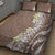 Hawaii Aloha Quilt Bed Set Plumeria Vintage - Brown LT7 - Polynesian Pride