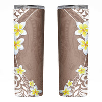 Hawaii Aloha Skinny Tumbler Plumeria Vintage - Beige