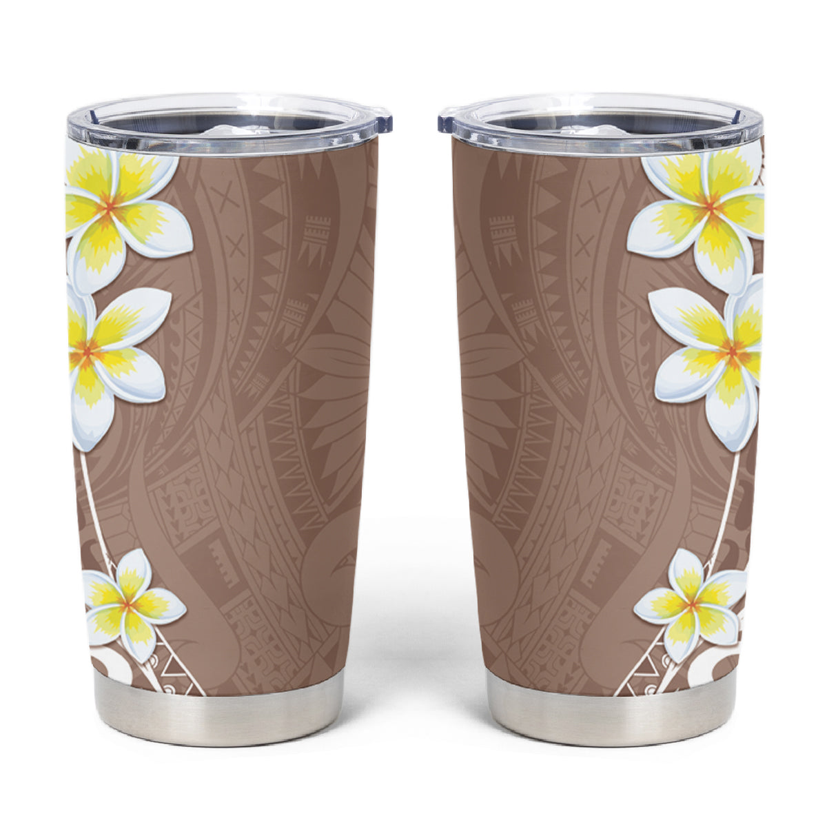 Hawaii Aloha Tumbler Cup Plumeria Vintage - Beige