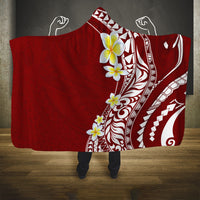 Hawaii Aloha Hooded Blanket Plumeria Vintage - Crimson LT7 One Size Crimson - Polynesian Pride