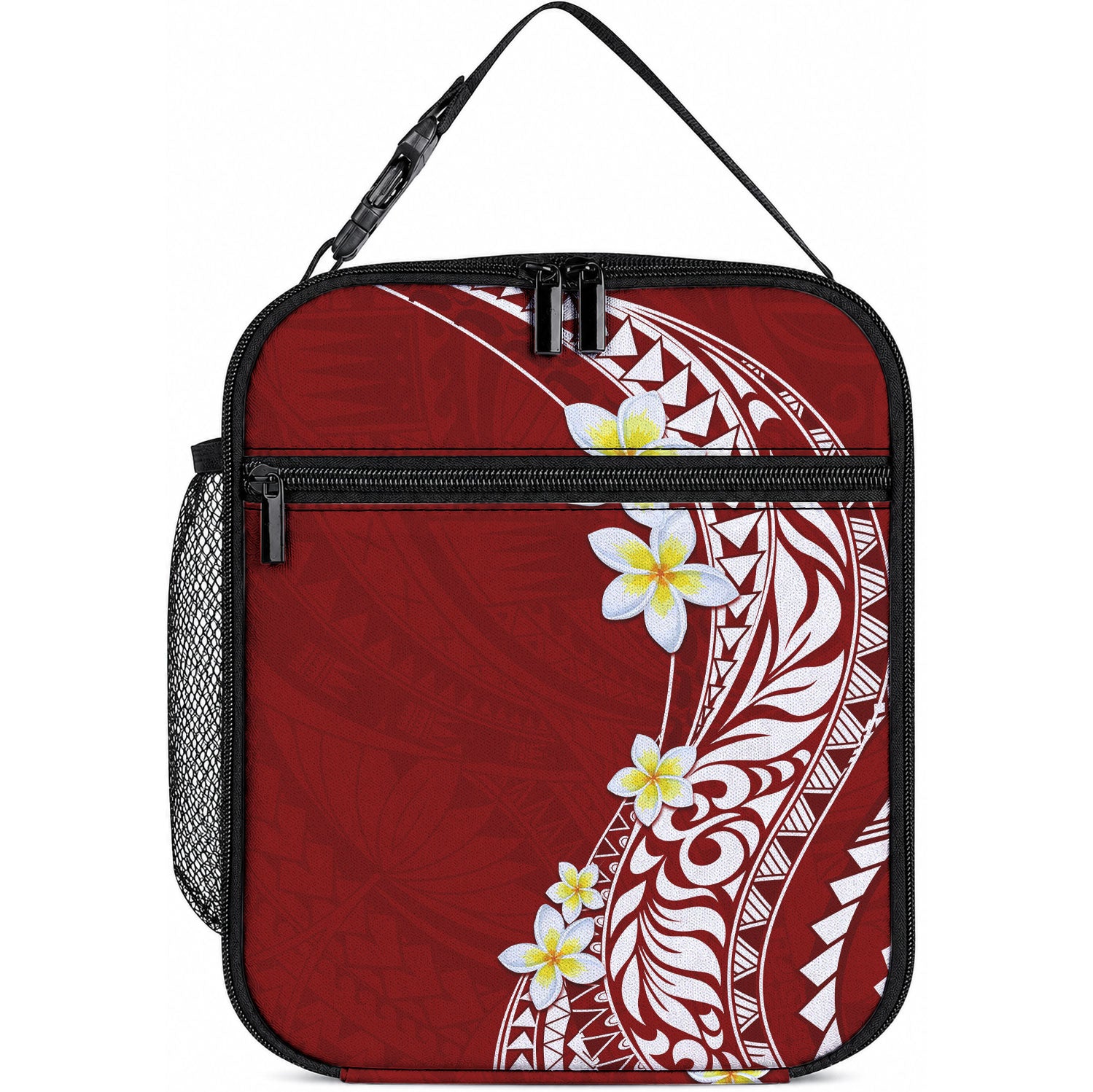 Hawaii Aloha Lunch Bag Plumeria Vintage - Crimson LT7 10.2 × 8.3 × 4.3 inch Crimson - Polynesian Pride