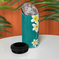 Hawaii Aloha 4 in 1 Can Cooler Tumbler Plumeria Vintage - Teal