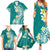 Hawaii Aloha Family Matching Summer Maxi Dress and Hawaiian Shirt Plumeria Vintage - Teal LT7 - Polynesian Pride