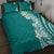 Hawaii Aloha Quilt Bed Set Plumeria Vintage - Teal LT7 - Polynesian Pride