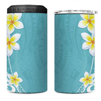 Hawaii Aloha 4 in 1 Can Cooler Tumbler Plumeria Vintage - Turquoise LT7 One Size: 16 oz Turquoise - Polynesian Pride