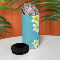 Hawaii Aloha 4 in 1 Can Cooler Tumbler Plumeria Vintage - Turquoise LT7 - Polynesian Pride