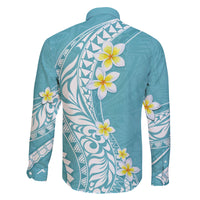 Hawaii Aloha Family Matching Off Shoulder Short Dress and Hawaiian Shirt Plumeria Vintage - Turquoise LT7 - Polynesian Pride