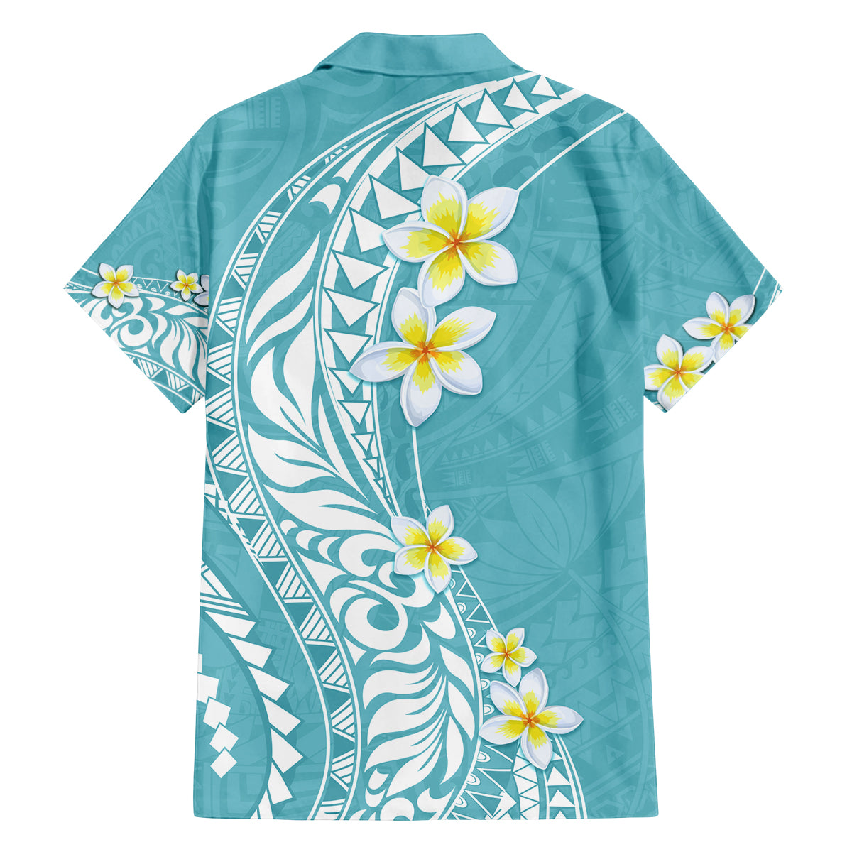 Hawaii Aloha Family Matching Tank Maxi Dress and Hawaiian Shirt Plumeria Vintage - Turquoise LT7 - Polynesian Pride