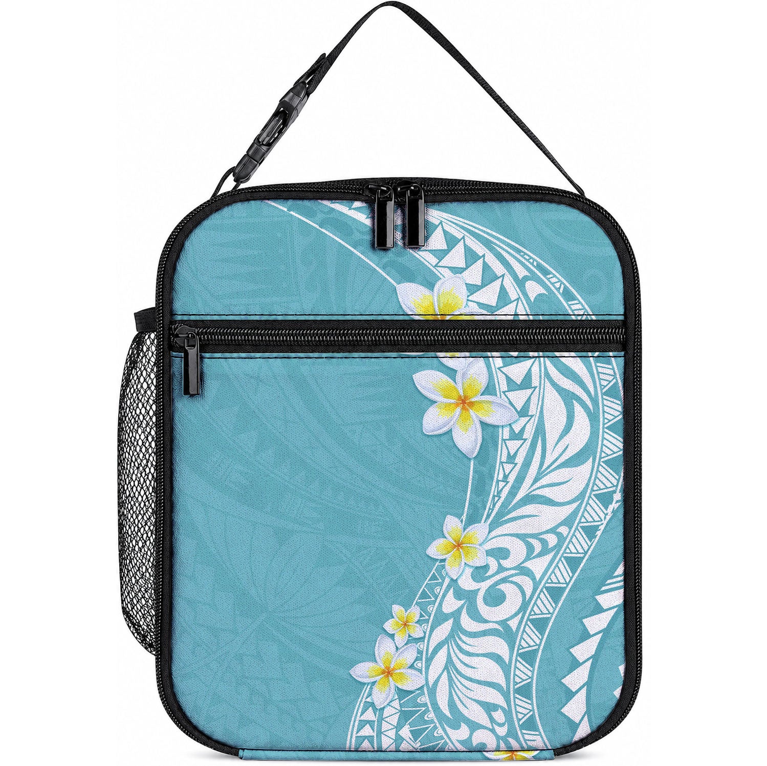 Hawaii Aloha Lunch Bag Plumeria Vintage - Turquoise LT7 10.2 × 8.3 × 4.3 inch Turquoise - Polynesian Pride