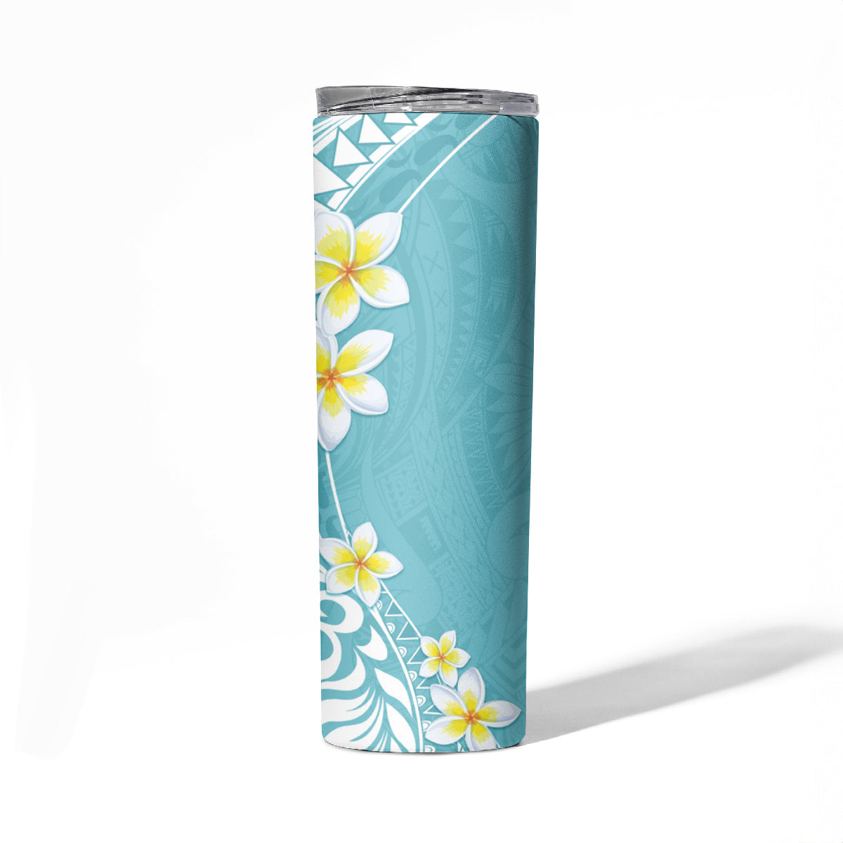 Hawaii Aloha Skinny Tumbler Plumeria Vintage - Turquoise LT7 - Polynesian Pride