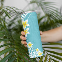 Hawaii Aloha Skinny Tumbler Plumeria Vintage - Turquoise LT7 - Polynesian Pride