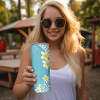 Hawaii Aloha Skinny Tumbler Plumeria Vintage - Turquoise LT7 - Polynesian Pride