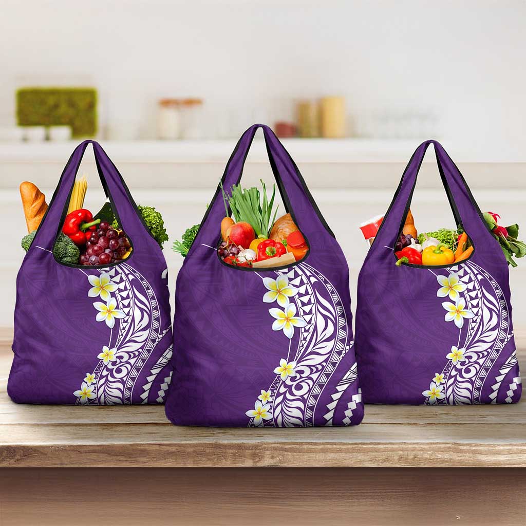 Hawaii Aloha Grocery Bag Plumeria Vintage - Violet