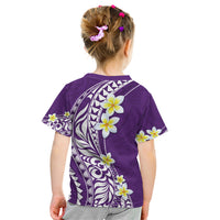 Hawaii Aloha Kid T Shirt Plumeria Vintage - Violet LT7 - Polynesian Pride