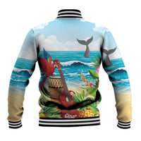 Aloha Honolulu Festival Baseball Jacket Ukulele By The Shore