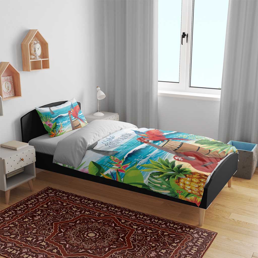 Aloha Honolulu Festival Bedding Set Ukulele By The Shore
