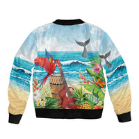 Aloha Honolulu Festival Bomber Jacket Ukulele By The Shore