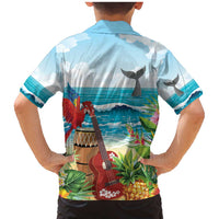 Aloha Honolulu Festival Family Matching Mermaid Dress and Hawaiian Shirt Ukulele By The Shore LT7 - Polynesian Pride
