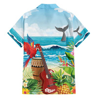 Aloha Honolulu Festival Family Matching Off Shoulder Maxi Dress and Hawaiian Shirt Ukulele By The Shore LT7 - Polynesian Pride
