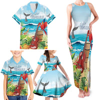 Aloha Honolulu Festival Family Matching Tank Maxi Dress and Hawaiian Shirt Ukulele By The Shore LT7 - Polynesian Pride