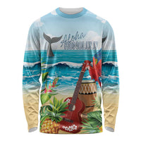 Aloha Honolulu Festival Long Sleeve Shirt Ukulele By The Shore