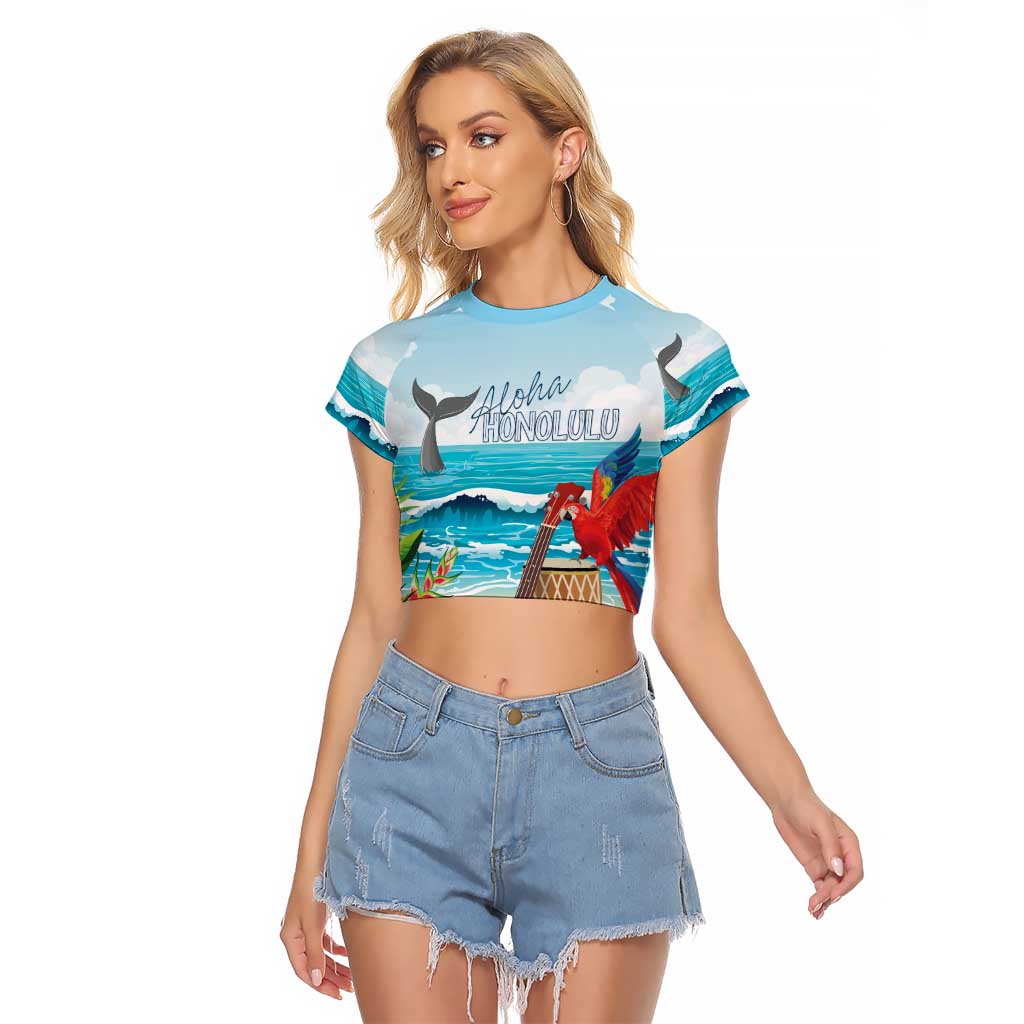 Aloha Honolulu Festival Raglan Cropped T Shirt Ukulele By The Shore