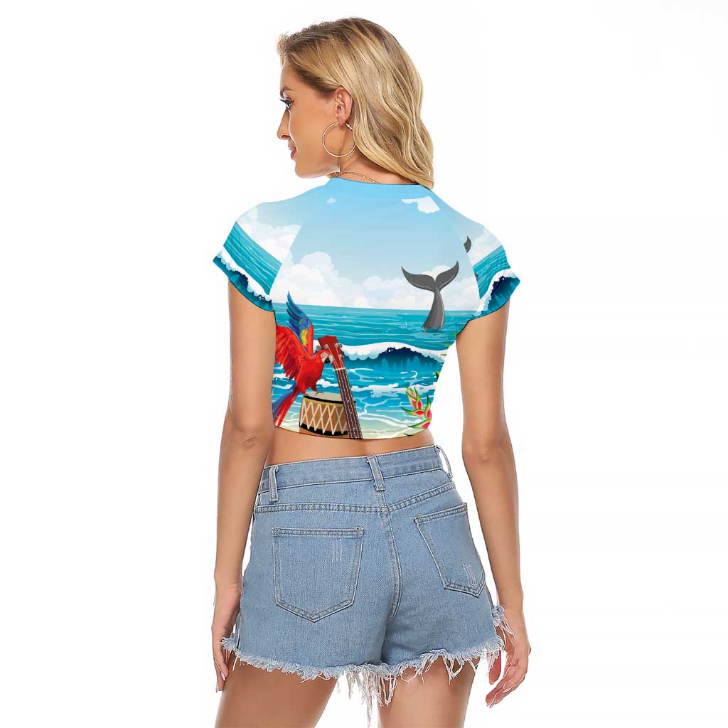 Aloha Honolulu Festival Raglan Cropped T Shirt Ukulele By The Shore