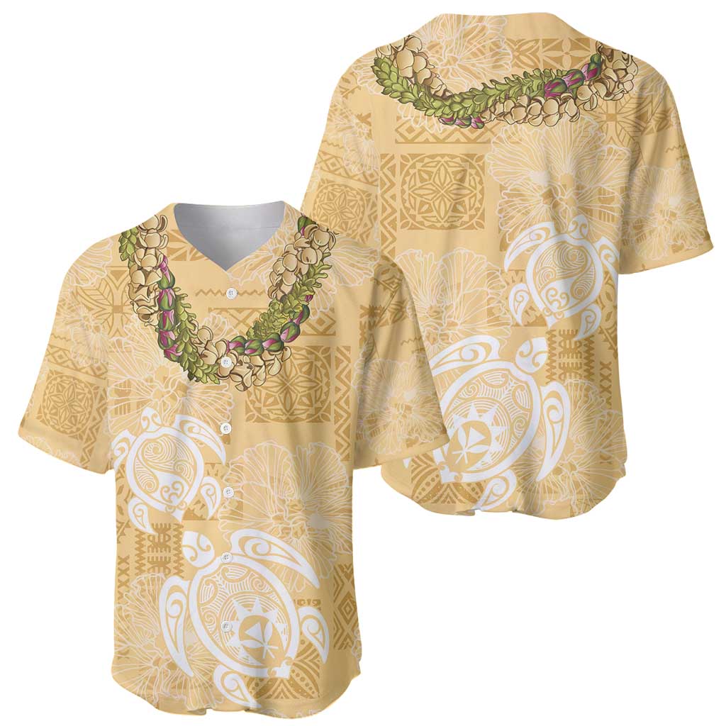 Aloha Honolulu Festival Baseball Jersey Hawaii Kapa Mix Flowers Lei LT7 - Polynesian Pride