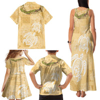 Aloha Honolulu Festival Family Matching Tank Maxi Dress and Hawaiian Shirt Hawaii Kapa Mix Flowers Lei LT7 - Polynesian Pride