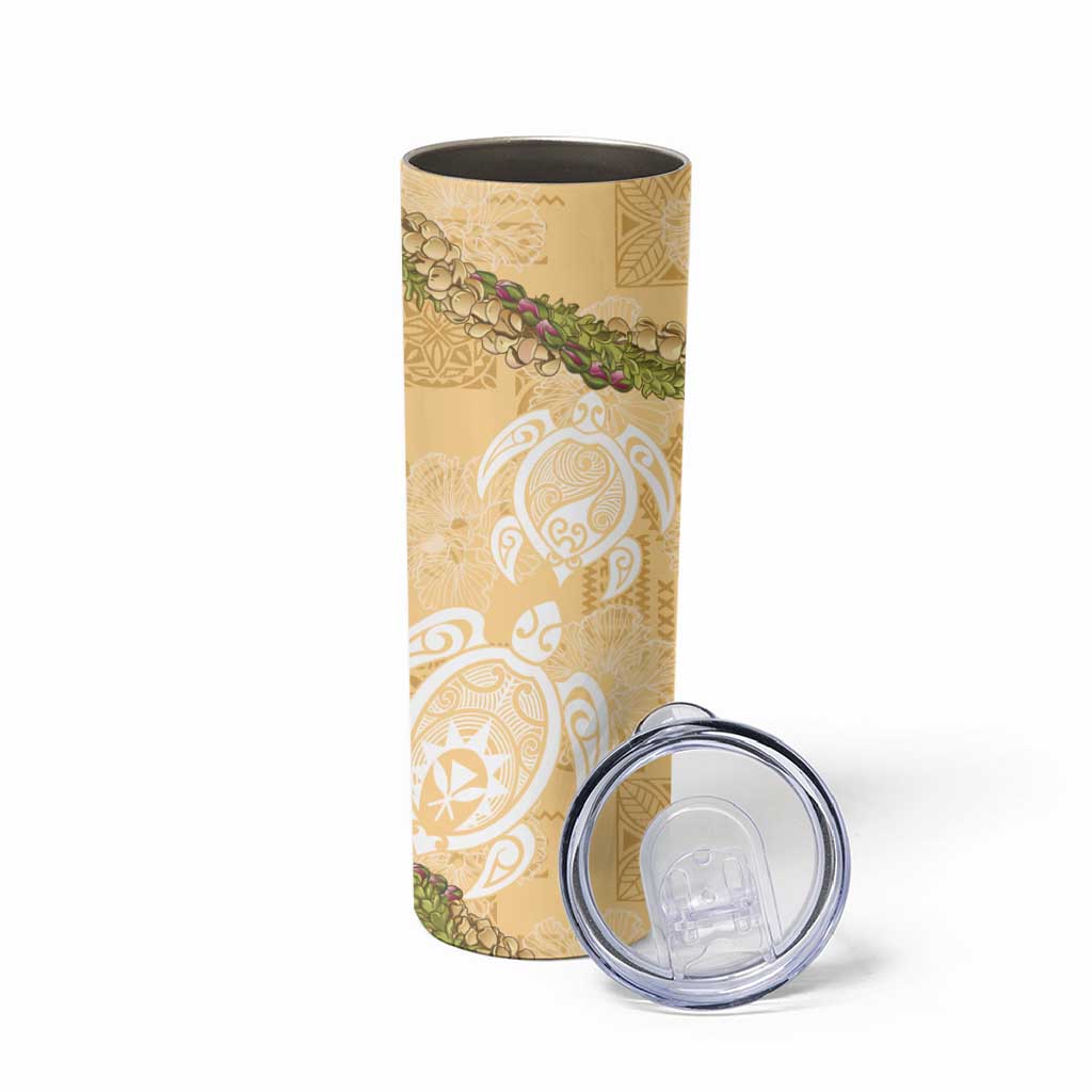 Aloha Honolulu Festival Skinny Tumbler Hawaii Kapa Mix Flowers Lei LT7 - Polynesian Pride