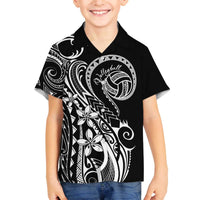 Polynesia Beach Volleyball Personalized Family Matching Off The Shoulder Long Sleeve Dress and Hawaiian Shirt Basic