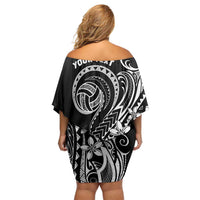 Polynesia Beach Volleyball Personalized Family Matching Off Shoulder Short Dress and Hawaiian Shirt Basic