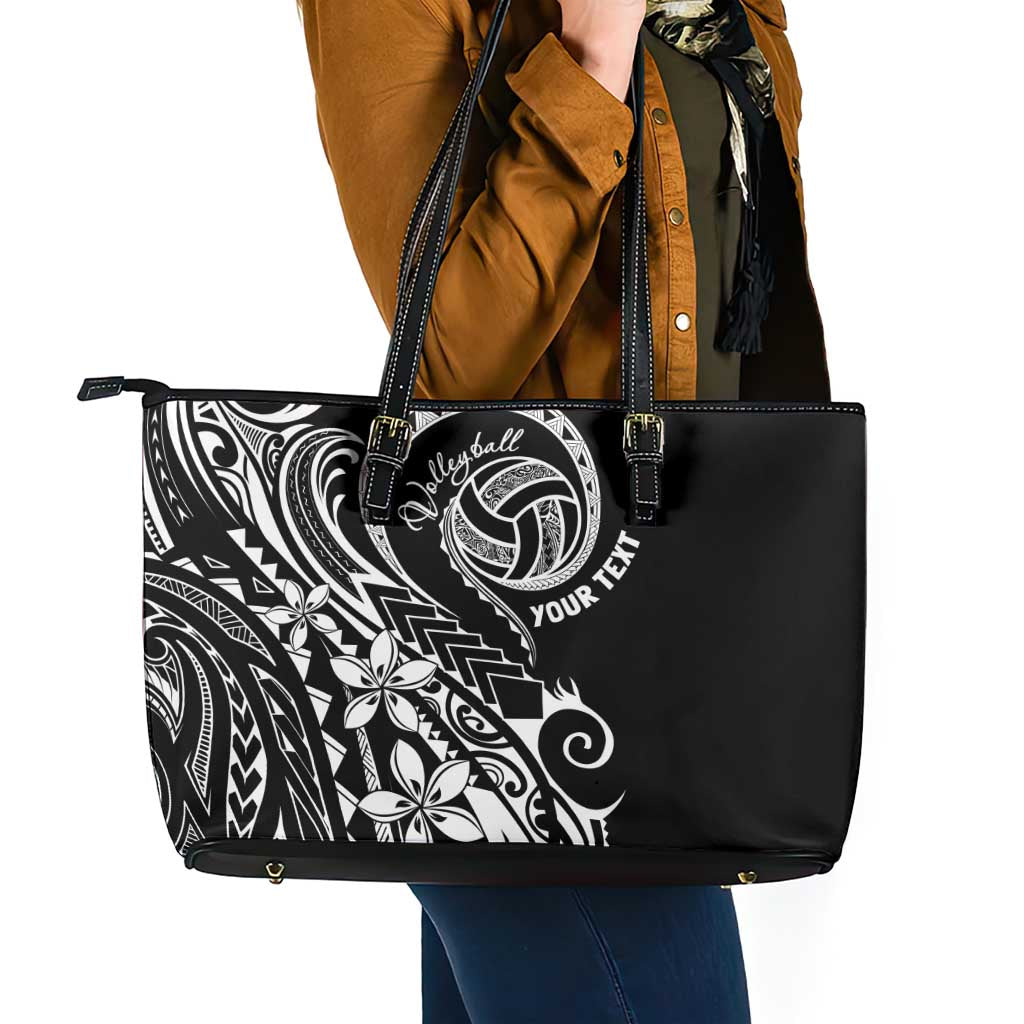 Polynesia Beach Volleyball Personalized Leather Tote Bag Basic