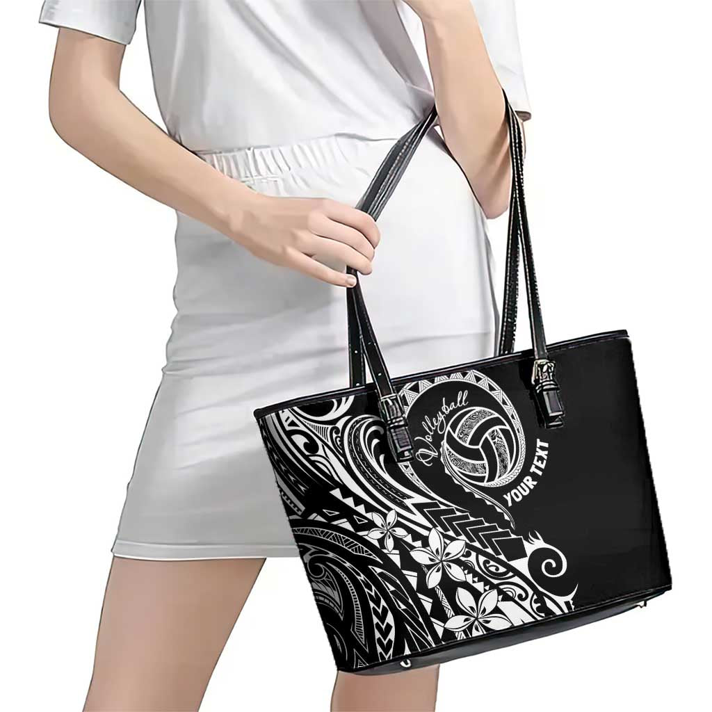 Polynesia Beach Volleyball Personalized Leather Tote Bag Basic