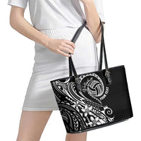 Polynesia Beach Volleyball Personalized Leather Tote Bag Basic