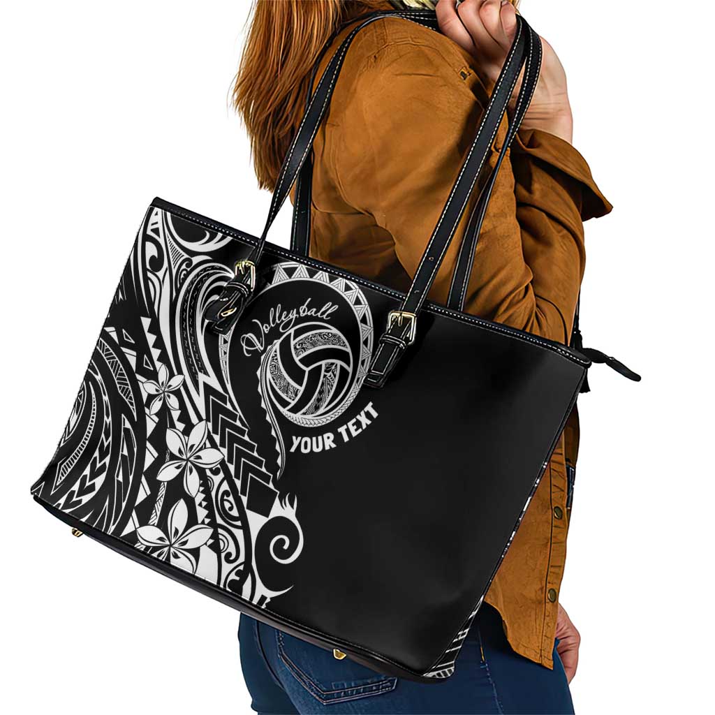 Polynesia Beach Volleyball Personalized Leather Tote Bag Basic