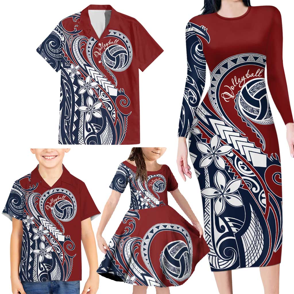 Polynesia Beach Volleyball Personalized Family Matching Long Sleeve Bodycon Dress and Hawaiian Shirt Special LT7 - Polynesian Pride