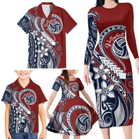 Polynesia Beach Volleyball Personalized Family Matching Long Sleeve Bodycon Dress and Hawaiian Shirt Special LT7 - Polynesian Pride