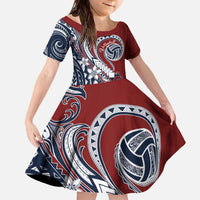 Polynesia Beach Volleyball Personalized Family Matching Off The Shoulder Long Sleeve Dress and Hawaiian Shirt Special