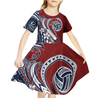 Polynesia Beach Volleyball Personalized Kid Short Sleeve Dress Special