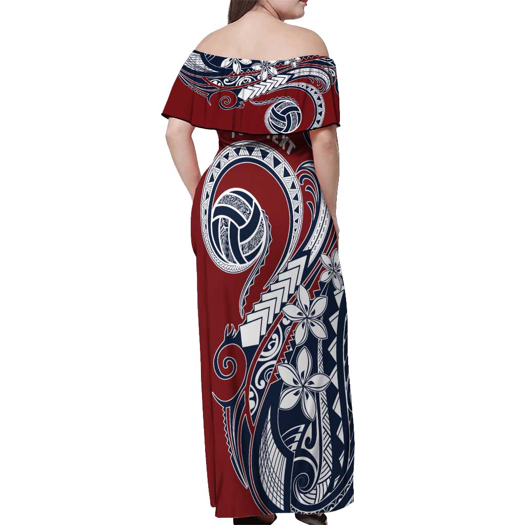 Polynesia Beach Volleyball Personalized Off Shoulder Maxi Dress Special