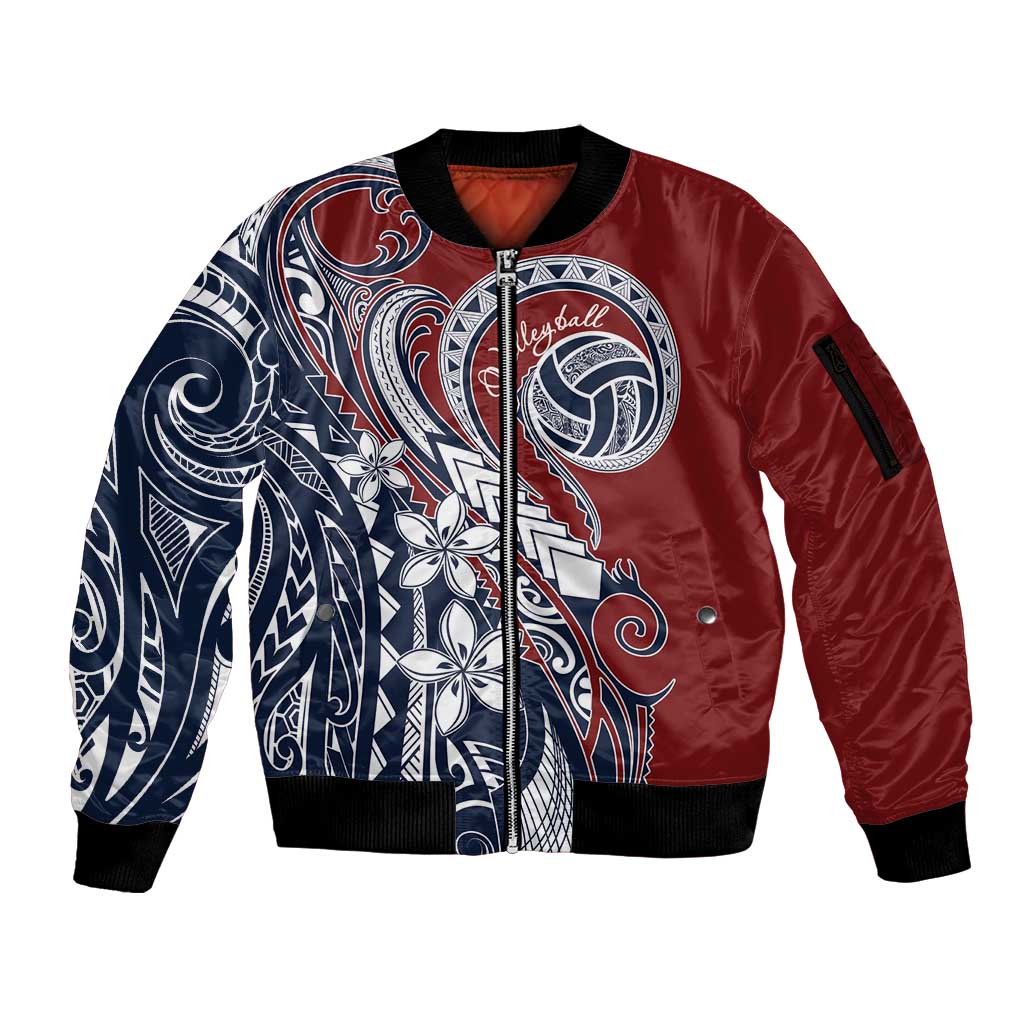 Polynesia Beach Volleyball Personalized Sleeve Zip Bomber Jacket Special