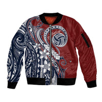 Polynesia Beach Volleyball Personalized Sleeve Zip Bomber Jacket Special