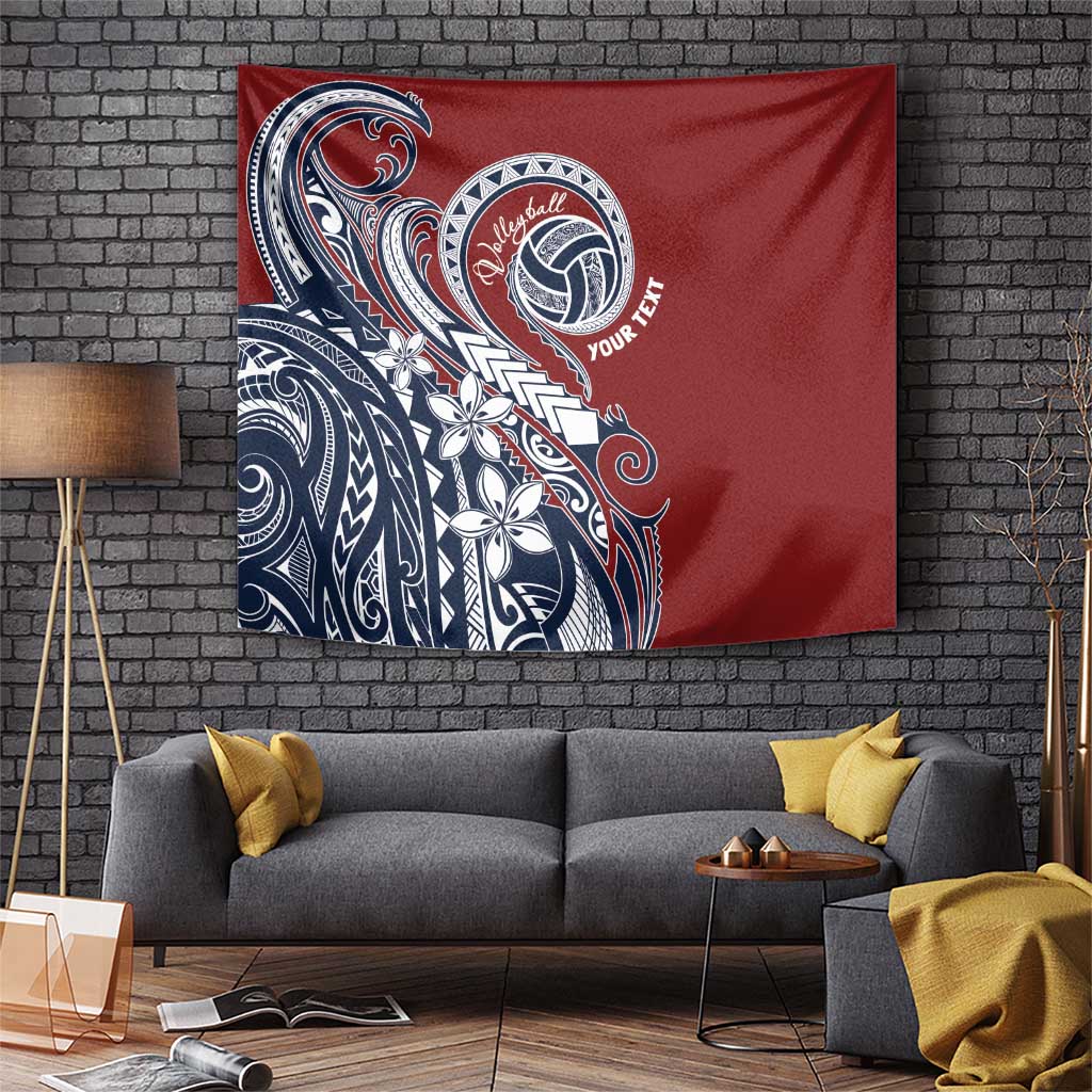 Polynesia Beach Volleyball Personalized Tapestry Special LT7 Red Blue - Polynesian Pride