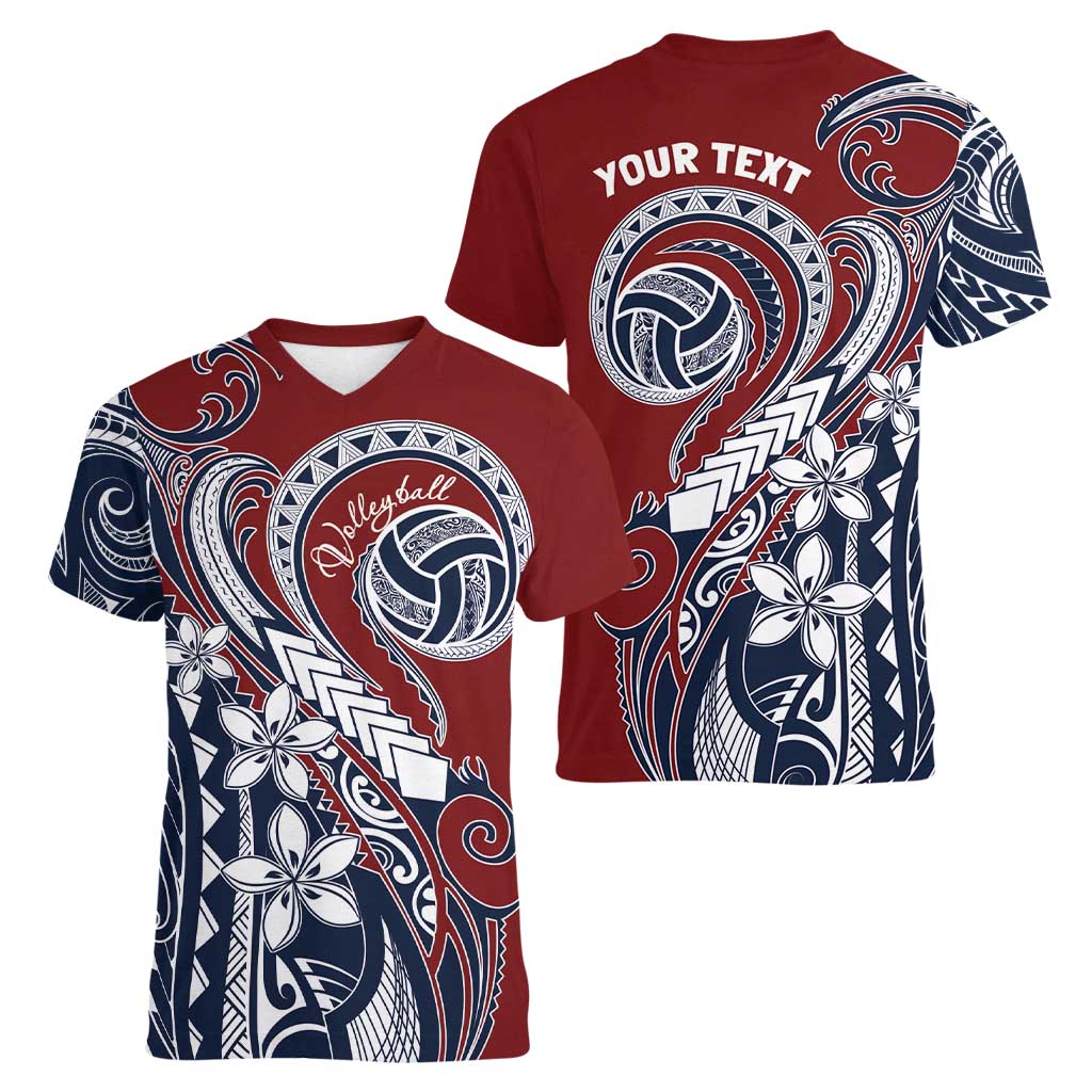 Polynesia Beach Volleyball Personalized Women V-Neck T-Shirt Special