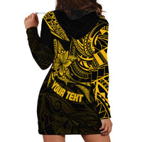 Personalised Father's Day Polynesian Hoodie Dress Best Dad Ever - Gold LT7 - Polynesian Pride